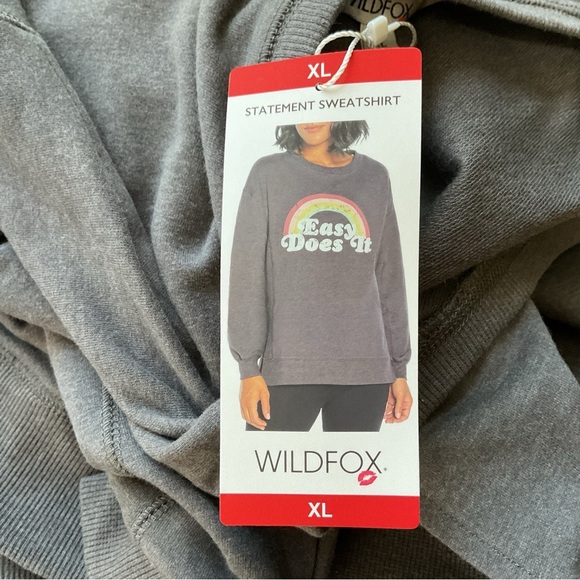 Wildfox Easy Does It Rainbow Sweatshirt Size XL - Picture 5 of 8